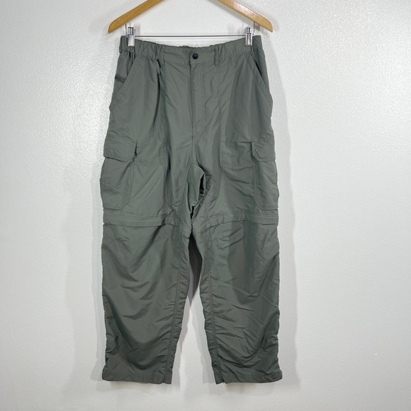 REI Convertible Cargo Hiking Pants Men L Green Nylon Zip-Off Outdoor Hiking - Picture 2 of 10